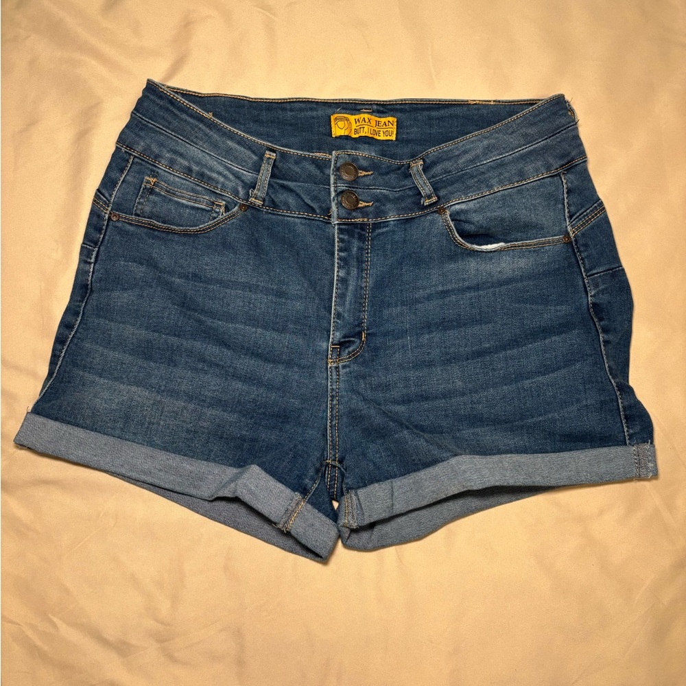 Wax Jean Women's Dark Blue Denim Shorts Size L